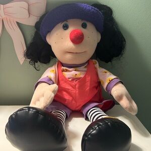 Adorable Plush Clown Doll with Red and Purple Outfit